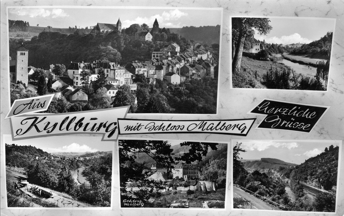 1962-Mehrbildkarte-Kyllburg-und-Schloss-Malberg